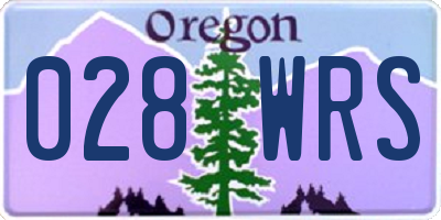 OR license plate 028WRS