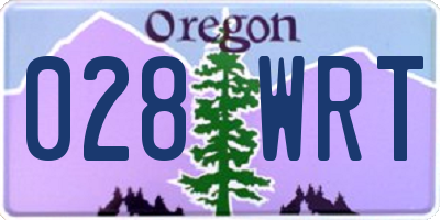 OR license plate 028WRT
