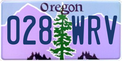 OR license plate 028WRV