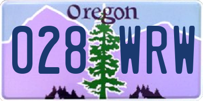 OR license plate 028WRW