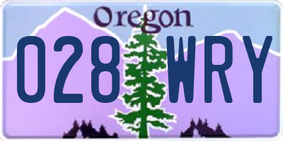 OR license plate 028WRY