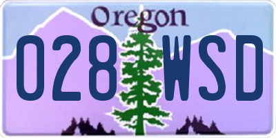 OR license plate 028WSD