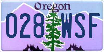 OR license plate 028WSF