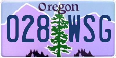 OR license plate 028WSG