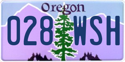 OR license plate 028WSH