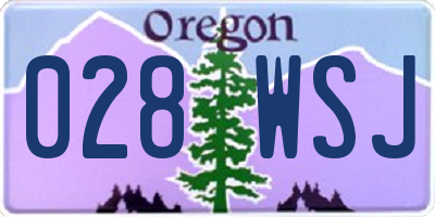OR license plate 028WSJ