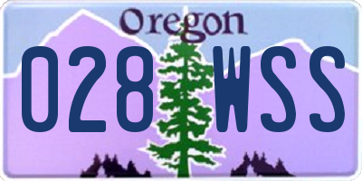 OR license plate 028WSS