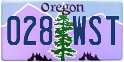 OR license plate 028WST
