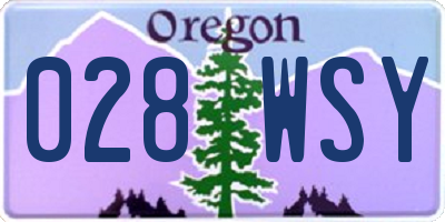 OR license plate 028WSY