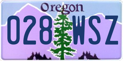 OR license plate 028WSZ