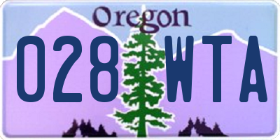 OR license plate 028WTA