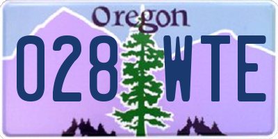 OR license plate 028WTE