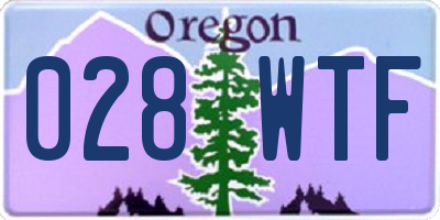 OR license plate 028WTF