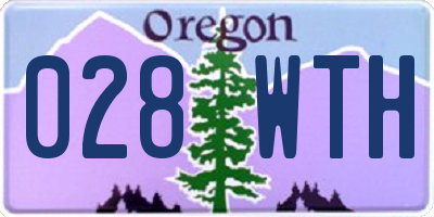 OR license plate 028WTH
