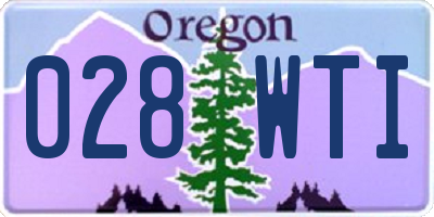 OR license plate 028WTI