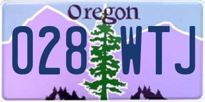 OR license plate 028WTJ