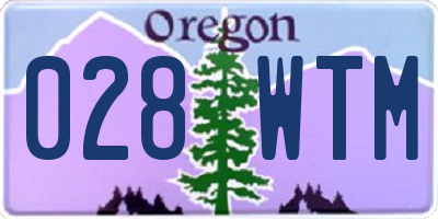 OR license plate 028WTM