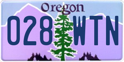 OR license plate 028WTN