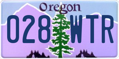 OR license plate 028WTR
