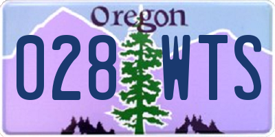 OR license plate 028WTS