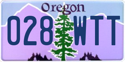 OR license plate 028WTT