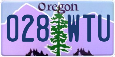 OR license plate 028WTU