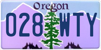 OR license plate 028WTY