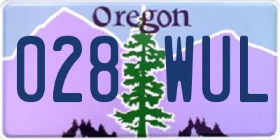 OR license plate 028WUL
