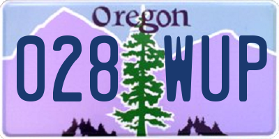OR license plate 028WUP