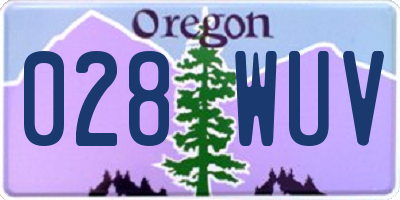 OR license plate 028WUV