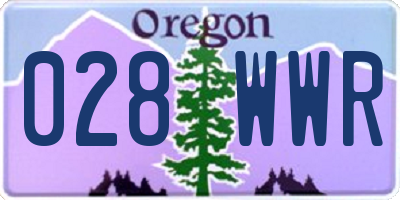 OR license plate 028WWR