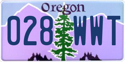 OR license plate 028WWT