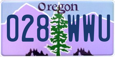 OR license plate 028WWU