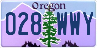 OR license plate 028WWY