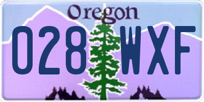OR license plate 028WXF