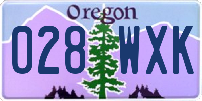 OR license plate 028WXK