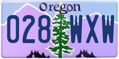 OR license plate 028WXW
