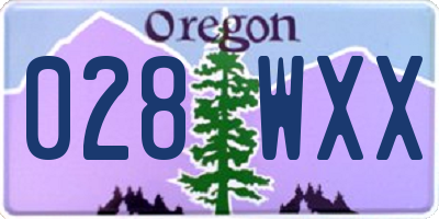 OR license plate 028WXX