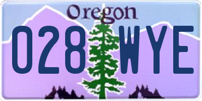 OR license plate 028WYE