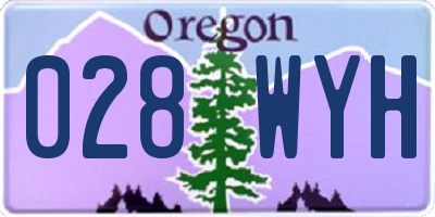 OR license plate 028WYH