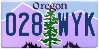 OR license plate 028WYK