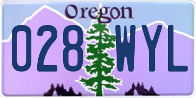 OR license plate 028WYL