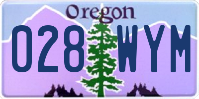 OR license plate 028WYM
