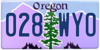 OR license plate 028WYO