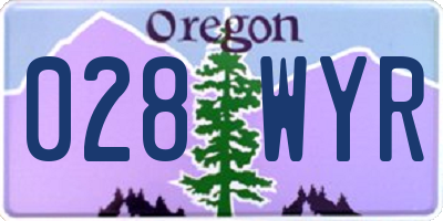 OR license plate 028WYR