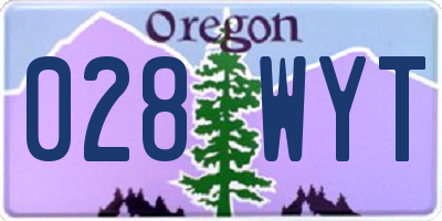 OR license plate 028WYT