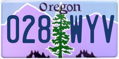 OR license plate 028WYV