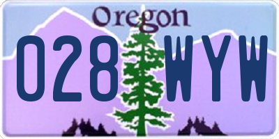 OR license plate 028WYW