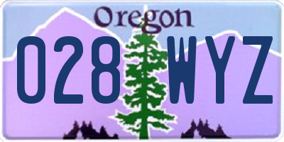 OR license plate 028WYZ