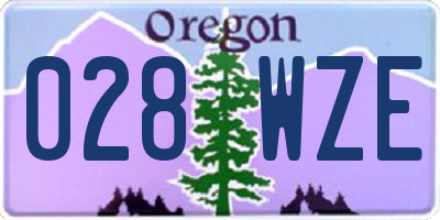 OR license plate 028WZE